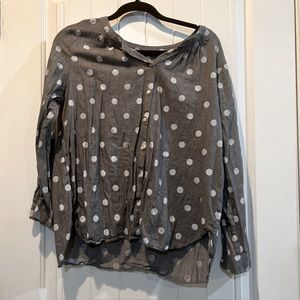 LOFT polka dot grey top